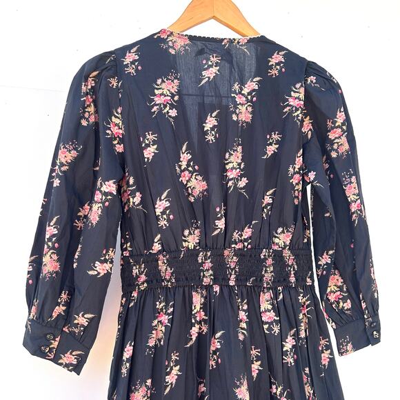 New Christy Dawn The Brigitte Dress Night Bouquet Black Flowers Maxi Small - Picture 13 of 16